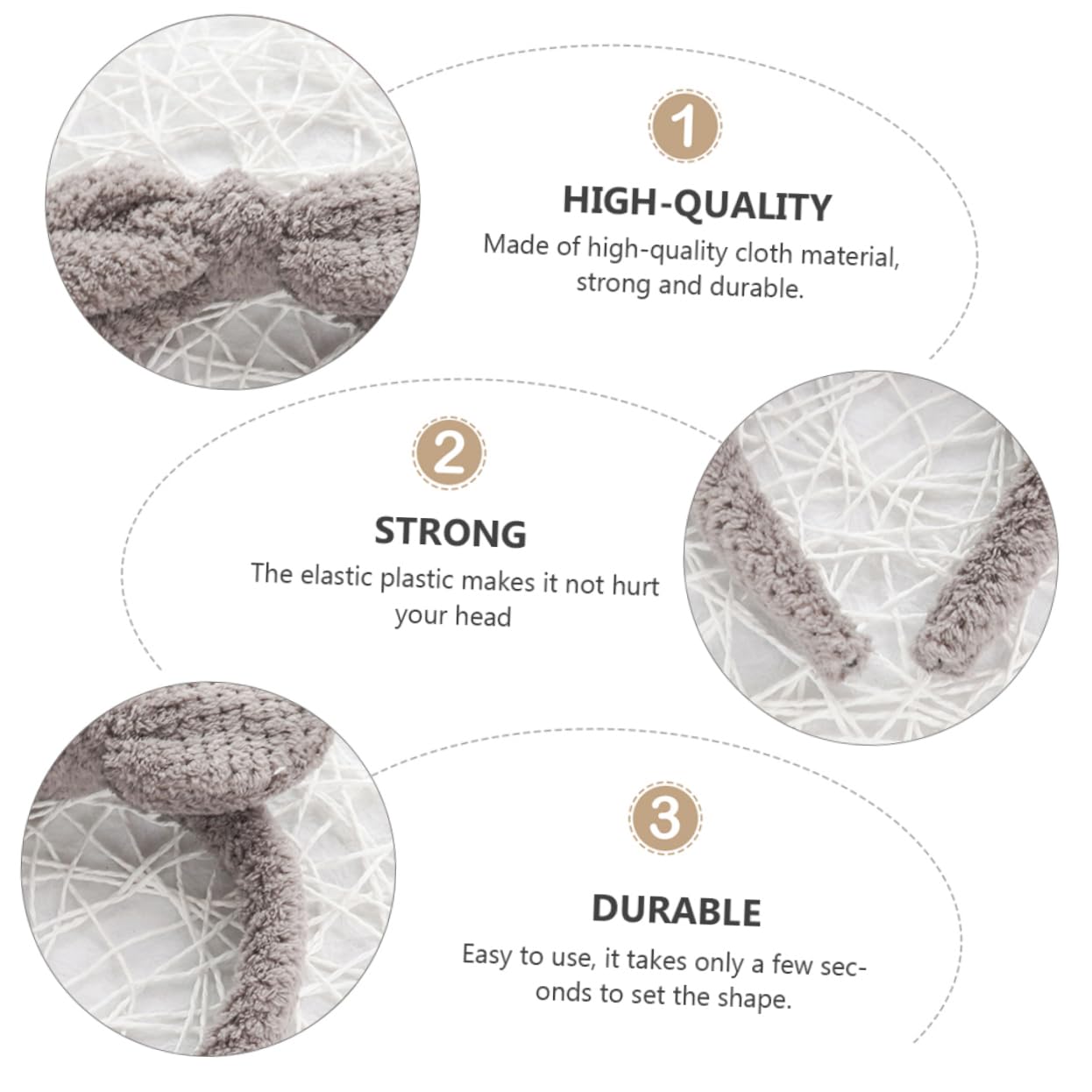 minkissy 12 Piezas Diadema De Felpa Con Orejas Diadema Cosmética De Maquillaje Pañuelos Para Mujeres Banda De Pelo De Felpa Banda Para El Cabello Venda Perder Rostro Tela