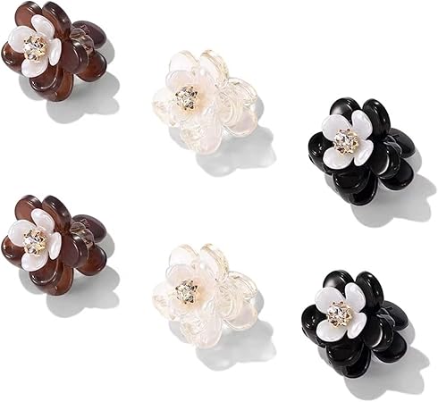 Amazon Co Jp Ez Peach バンスクリップ ミニ ヘアアクセサリー レディース ヘアクリップ 小さめ 髪留め ヘアピン 髪飾り まんまるお花 小さい 小さめ ボブ 可愛い アクセサリー 6個セット F ビューティー