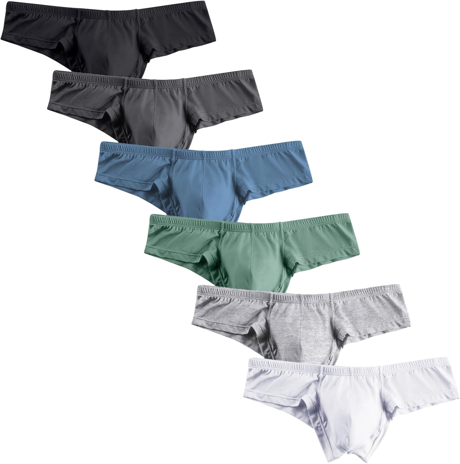 HOOFESAN Men's Underwear Micro Modal Bikini Briefs Low Rise Half Back Coverage Silky Touch Underpants Multipack