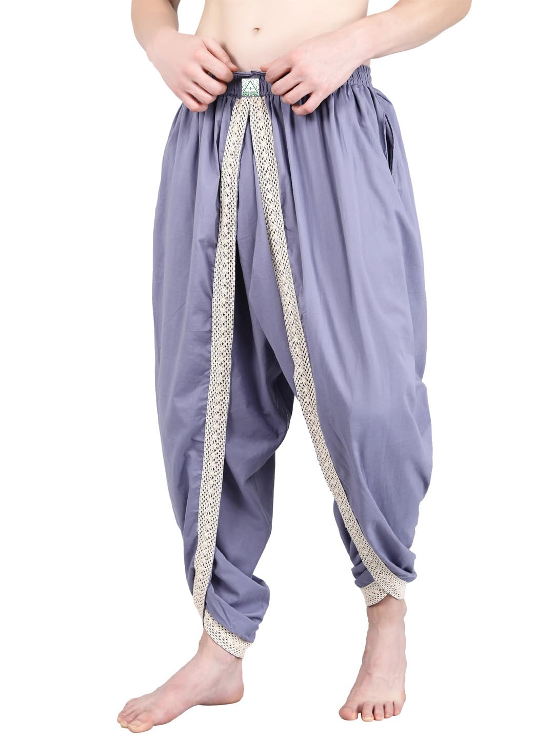 Grey Men Dhoti Pants with Drawstring Waist Suitable for Lounge wear Casual wear Fusion wear-image-18