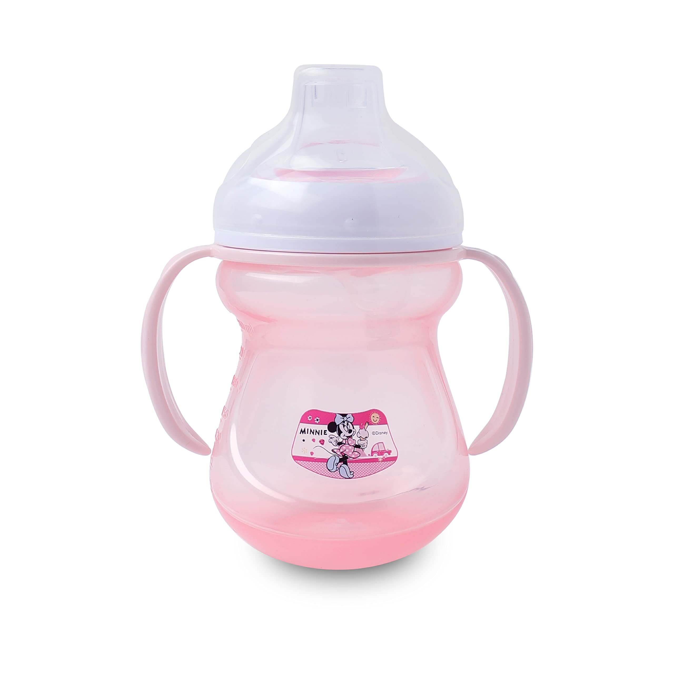 Minnie Mouse Double Handle Sippers For Babies With Spill Proof Sippy Nipples And Removable Handle, Transition Trainer Cup For Babies, 6+ Months, 8 Oz/250Ml Official Disney Product, Multicolour