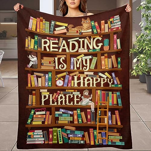 Biepiaowo Manta de libros, regalos para amantes de los libros, regalos para lectores de libros, manta para club de libros, gusano de biblioteca, regalos de lectura para amantes de los libros, manta de