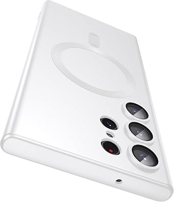LEKEVO Magnetic for Samsung Galaxy S23 Ultra Case Compatible with MagSafeBuilt-in Camera Lens Protector Slim Soft TPU Shockproof Phone Case White