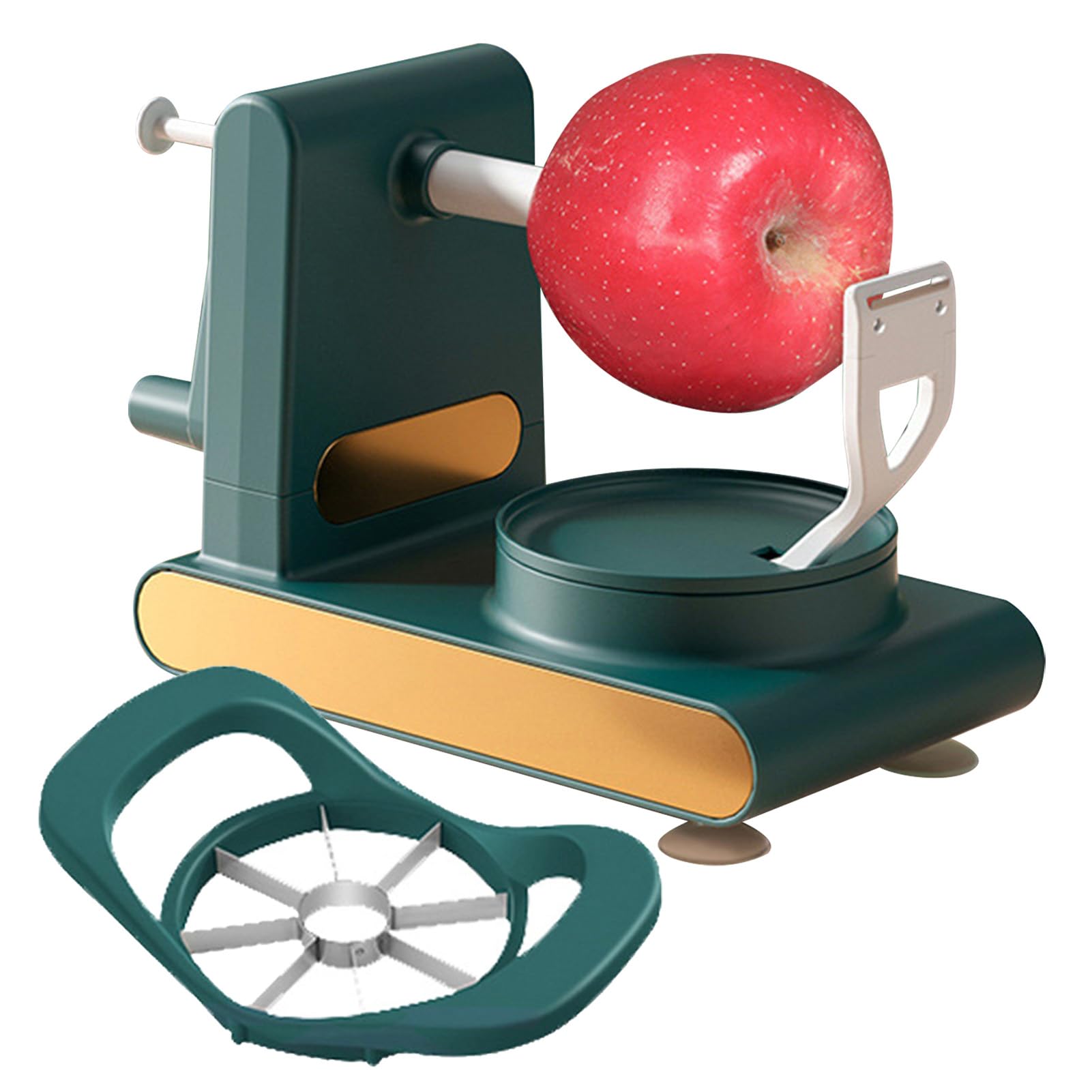 Sbucciamele A Manovella Multifunzionale – Pelapatate Per Frutta In ABS E Acciaio Inox, Verde Chiaro - 2