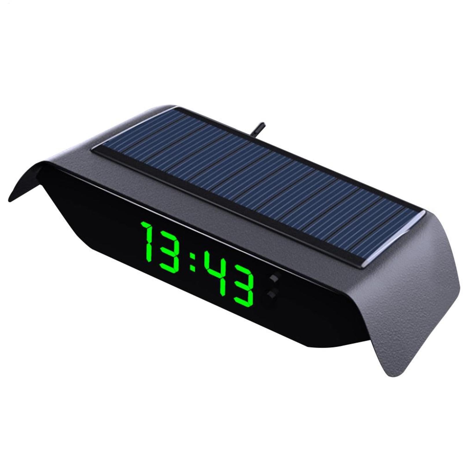 Reloj de energía solar para coche con pantalla LCD digital para salpicadero 3