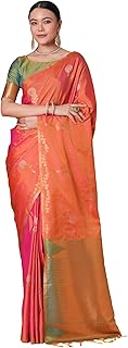 AKHILAM Women's Pure Silk Ethnic Motif Printed Saree With Unstitched Blouse Piece (KIRTAN403002_RJ11_Parent)