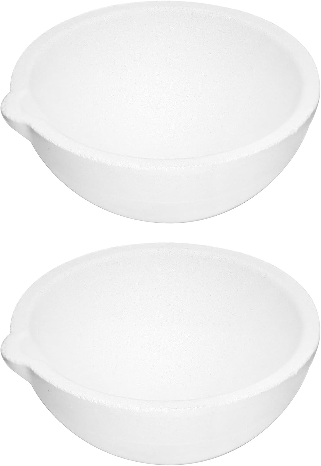 QWORK Ceramic Crucible Bowl, 2 Pcs Quartz Melting Dishes
