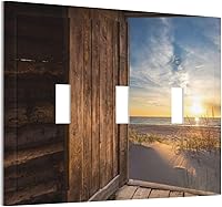 Vista 109 de Cubierta de Interruptor de Luz de 1 Gang con Escena de Flores de Grecia Mediterránea, Dispositivo Individual Basculante/GFCI, Placa Decorativa