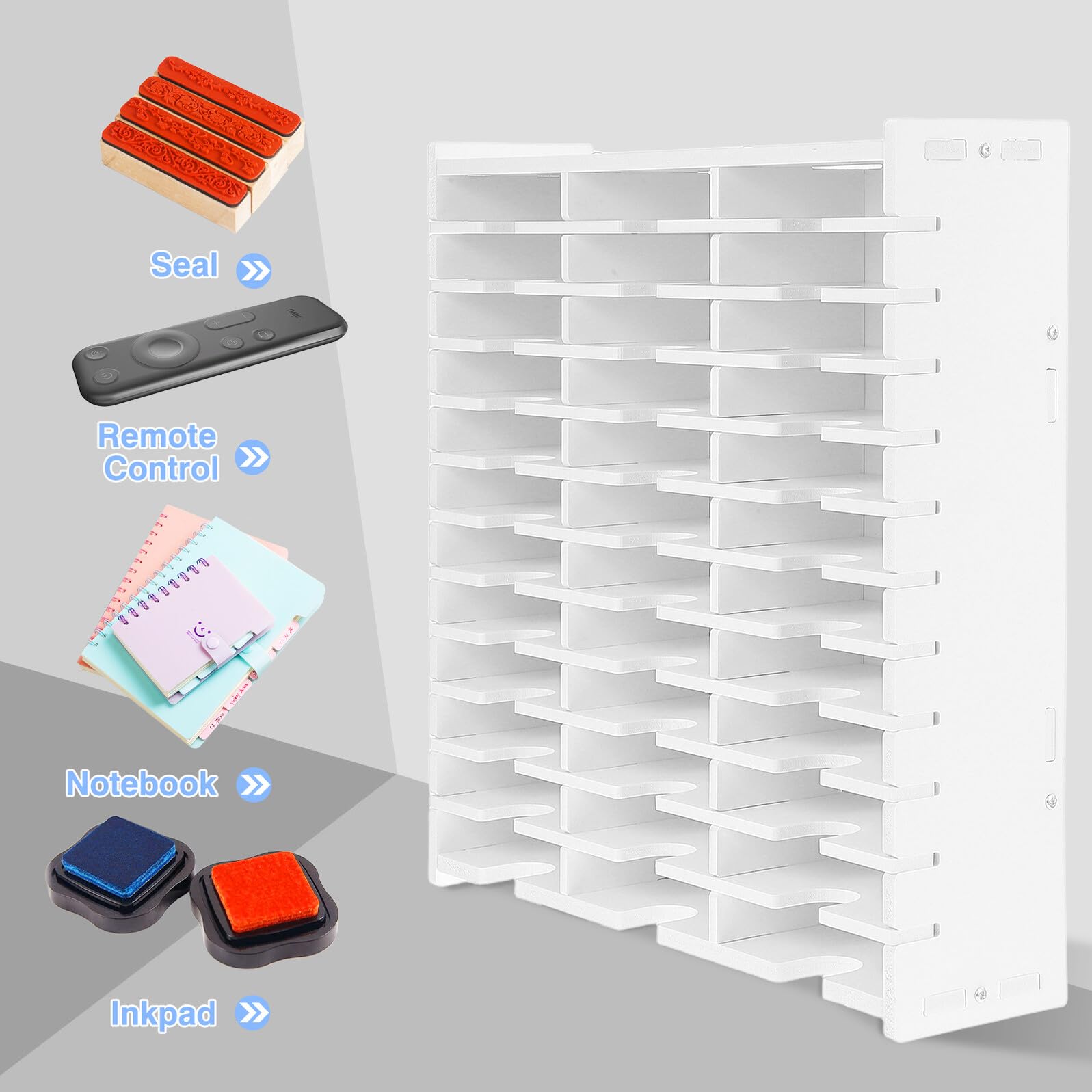 VILLCASE Scatola Porta CD in Pvc Bianco Multi-griglia per Protezione Dischi e Riduzione Urti, Organizer da Scrivania come Regalo