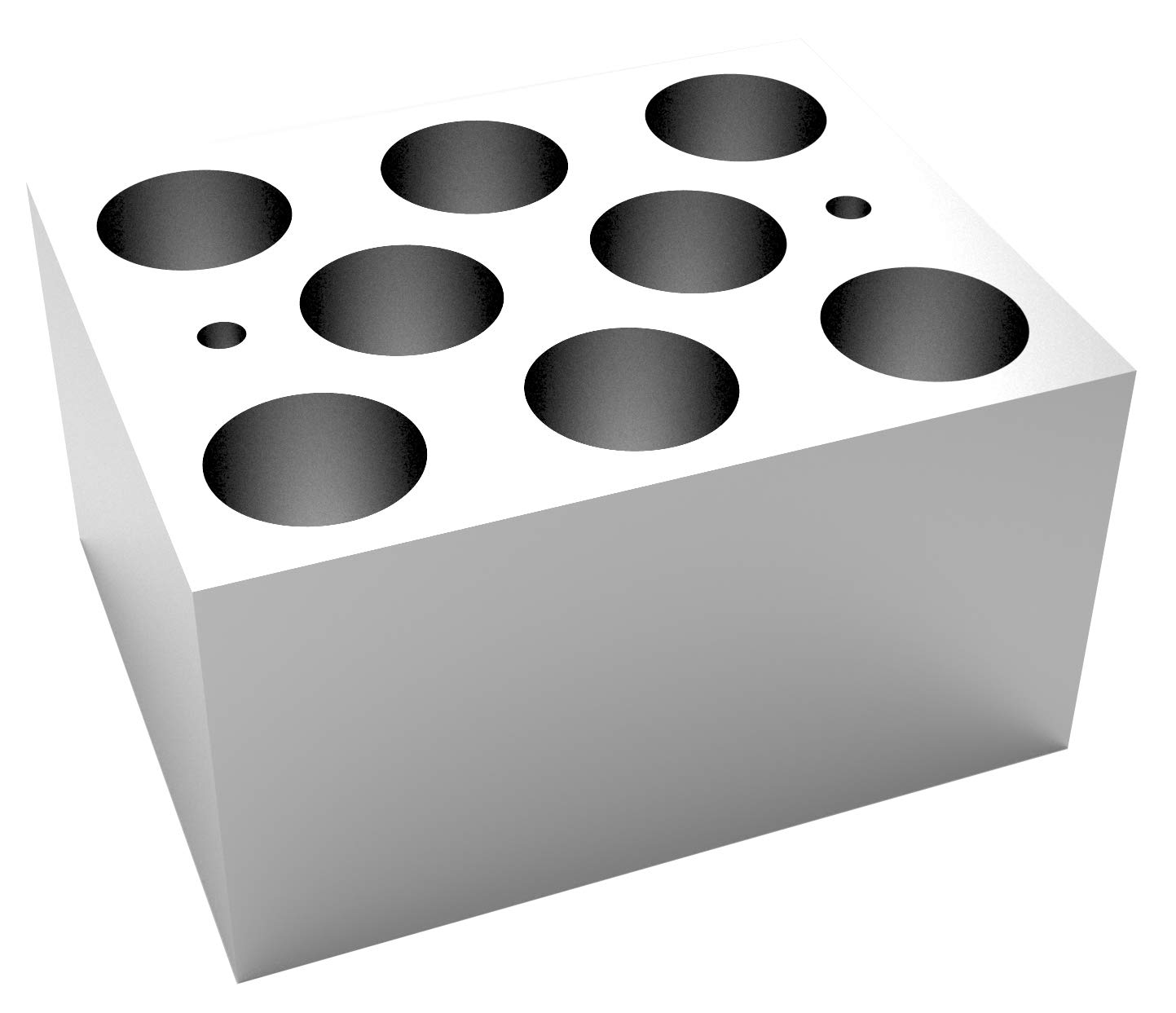4E's USA Dry Bath Incubator Heat Block - Universal Aluminum Block for Round Tubes 8 x 20mm, Slot Size ⌀21mm x 48.4mm Model:TC0401001-72