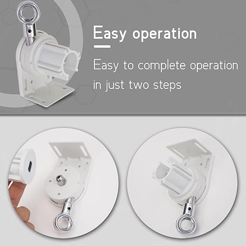 Miniatura 7 de Reemplazo universal, soporte de montaje para persianas solares de interior/exterior, conector de persiana enrollable (soporte inalámbrico blanco)