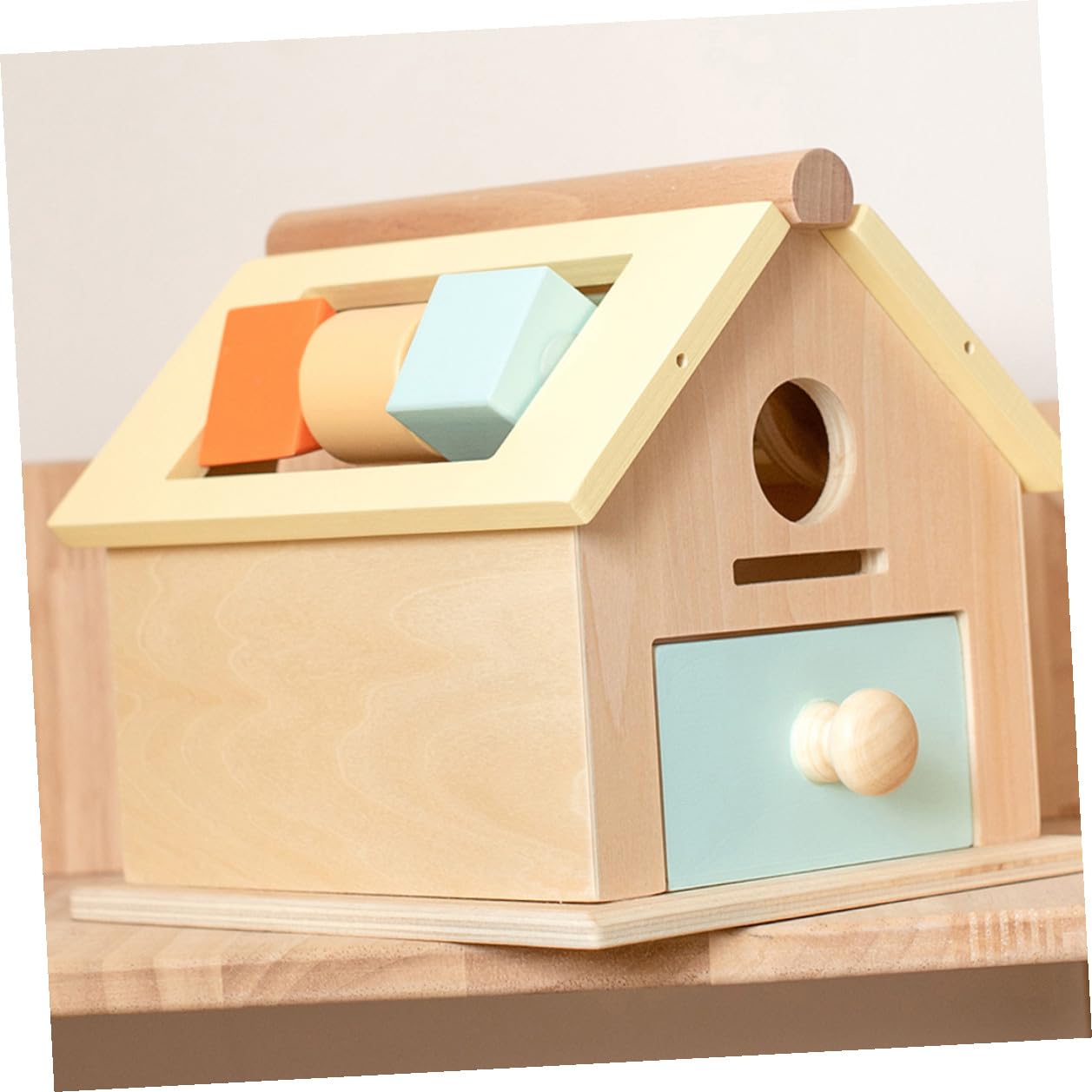 Hemobllo Juguete Educativo Montessori de Madera para Pequeños 1-3 Años Caja de Monedas y Bolas para Motricidad Fina Juego Sensorial Compacto para Desarrollo Preescolar
