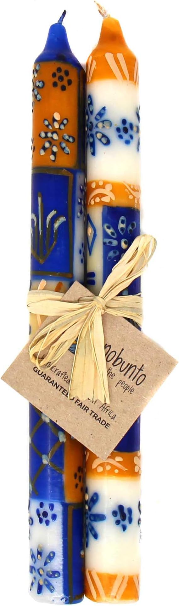 Pair of Hand-Painted Candles in African Designs (Durra)