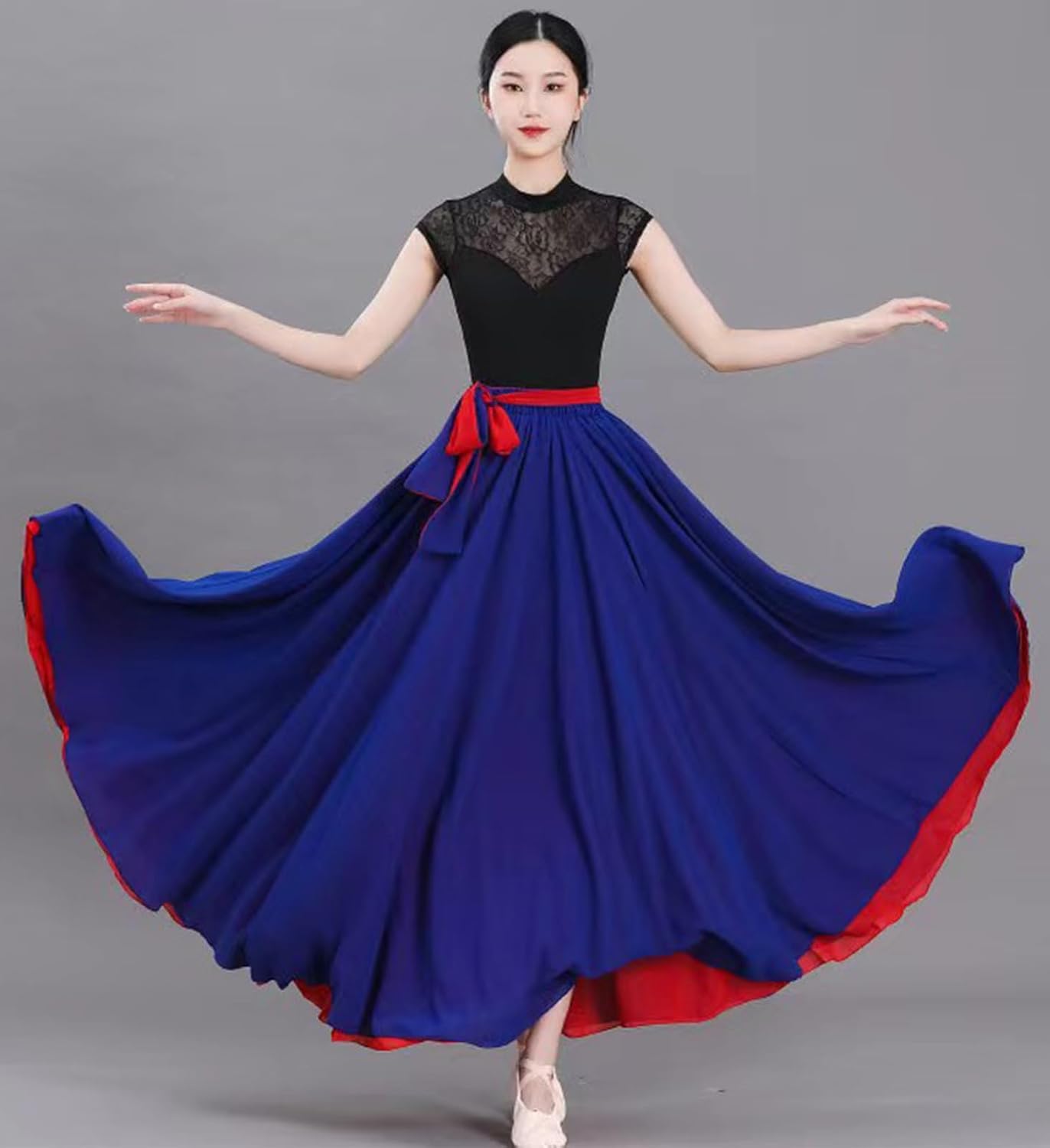 ORIDOOR Women's 720 Fairy Lyric Dance Gradient Chiffon Swing Skirt for Ballet and Modern Dance