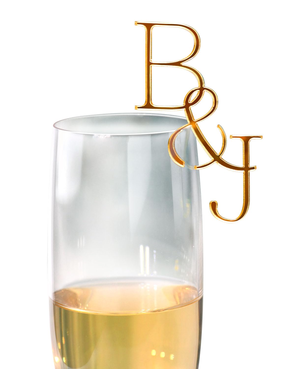 10Pcs Personalized Initial Drink Tags,Custom Acrylic Wine Charm,Cocktail Sign and Glass Toppers for Wedding,Anniversary (Style2)