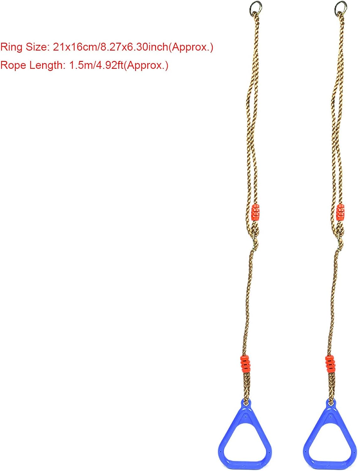 Kids Gym Rings Children Trapeze Gym Swing Bar Kids Trapeze Bar Rings Adjustable Gym Fitness Pull Up Rings with Hanging Ropes for Playground Home Swing Equipment(Blue)