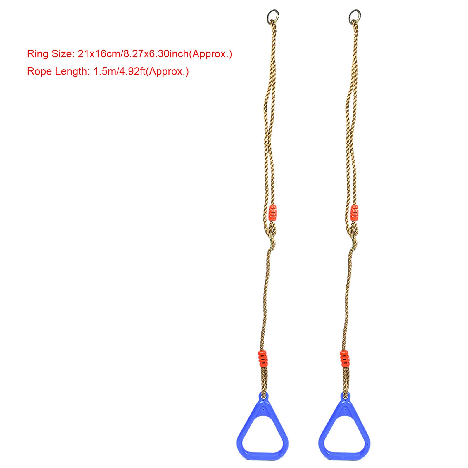 Kids Gym Rings Children Trapeze Gym Swing Bar Kids Trapeze Bar Rings Adjustable Gym Fitness Pull Up Rings with Hanging Ropes for Playground Home Swing Equipment(Blue)