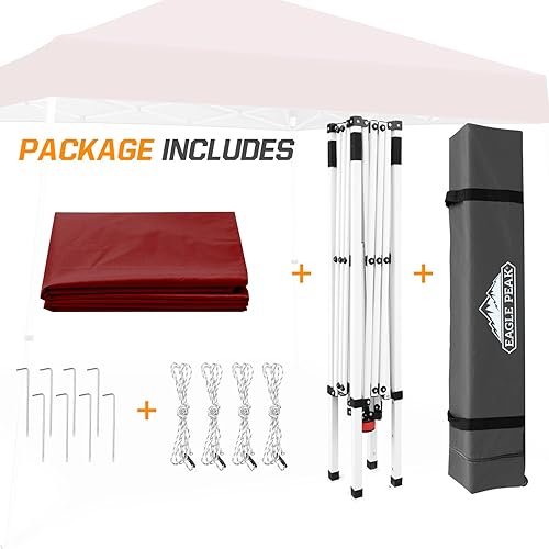 Miniatura 10 de EAGLE PEAK Tienda de campaña desplegable con patas inclinadas, fácil de instalar para una persona, toldo de playa al aire libre, plegable, portátil,