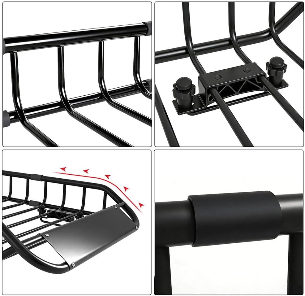 Roof Rack Carrier Basket 51" X 36" X 5" Universal Rooftop Cargo Basket, Extendable Universal Rooftop Luggage Carrier with Waterproof Cargo Bag, for SUV Truck Car