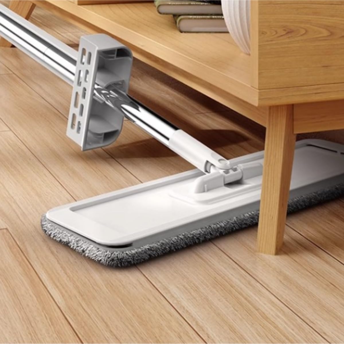 Mopa De Limpieza Trapeador De Piso De Madera For El Hogar con Paño Absorbente Plano Y Manos Libres Hogar Cocina