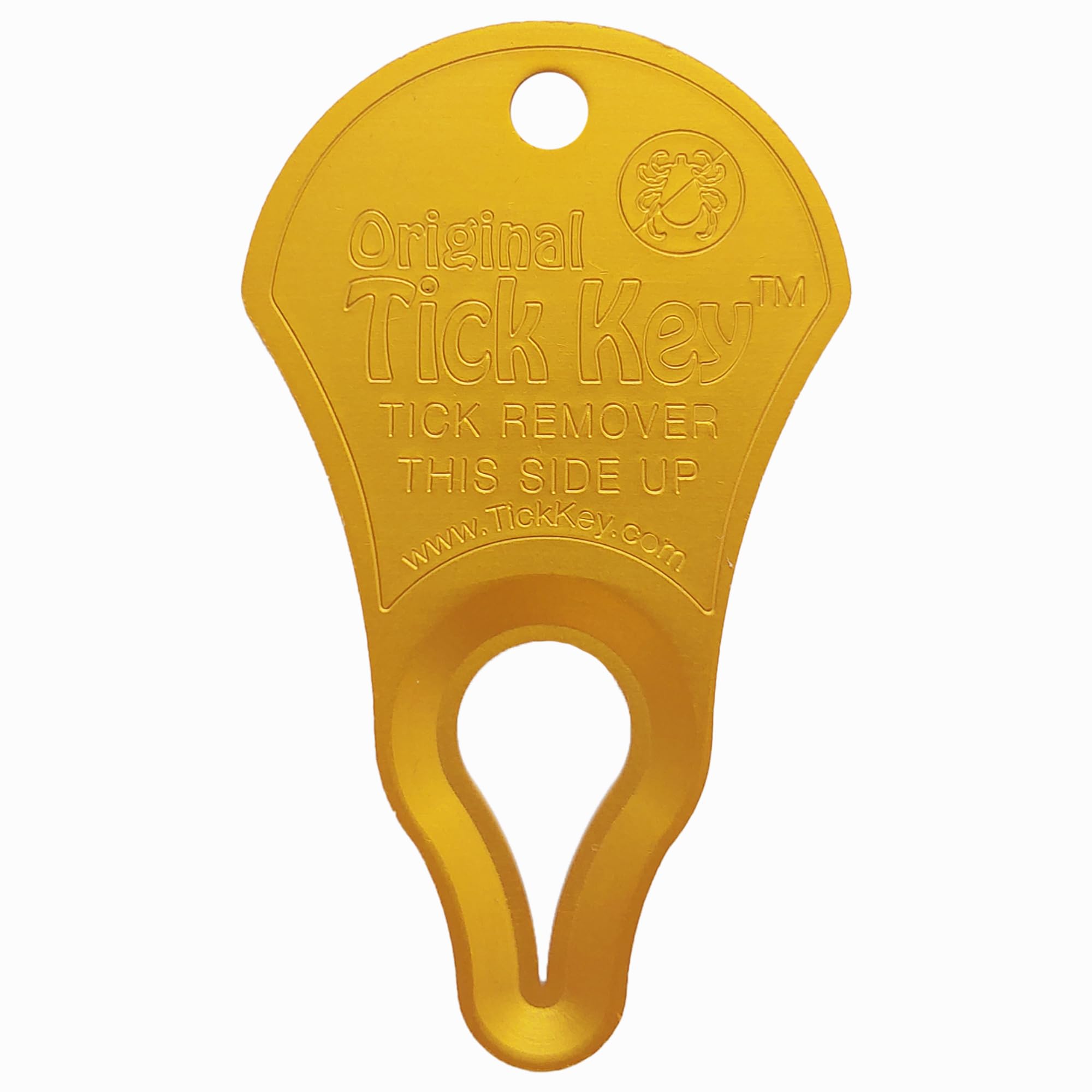 The Original Tick Key - Tick Detaching Device - Portable, Safe and Highly Effective Tick Detaching Tool (Gold)