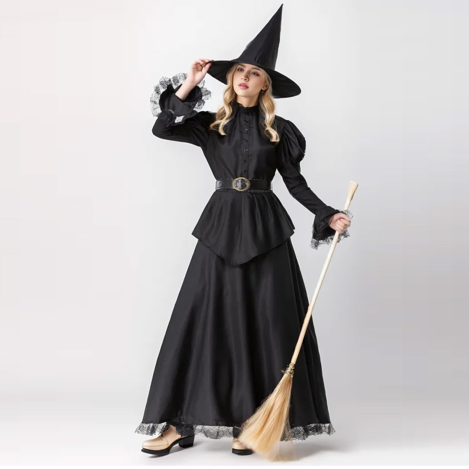 Genérico Vestido Otoño Mujer Halloween Disfraz Mujer - Vestido Medieval para Mujer con Cordones sobre Vestidos Largos Cosplay Vestido Retro