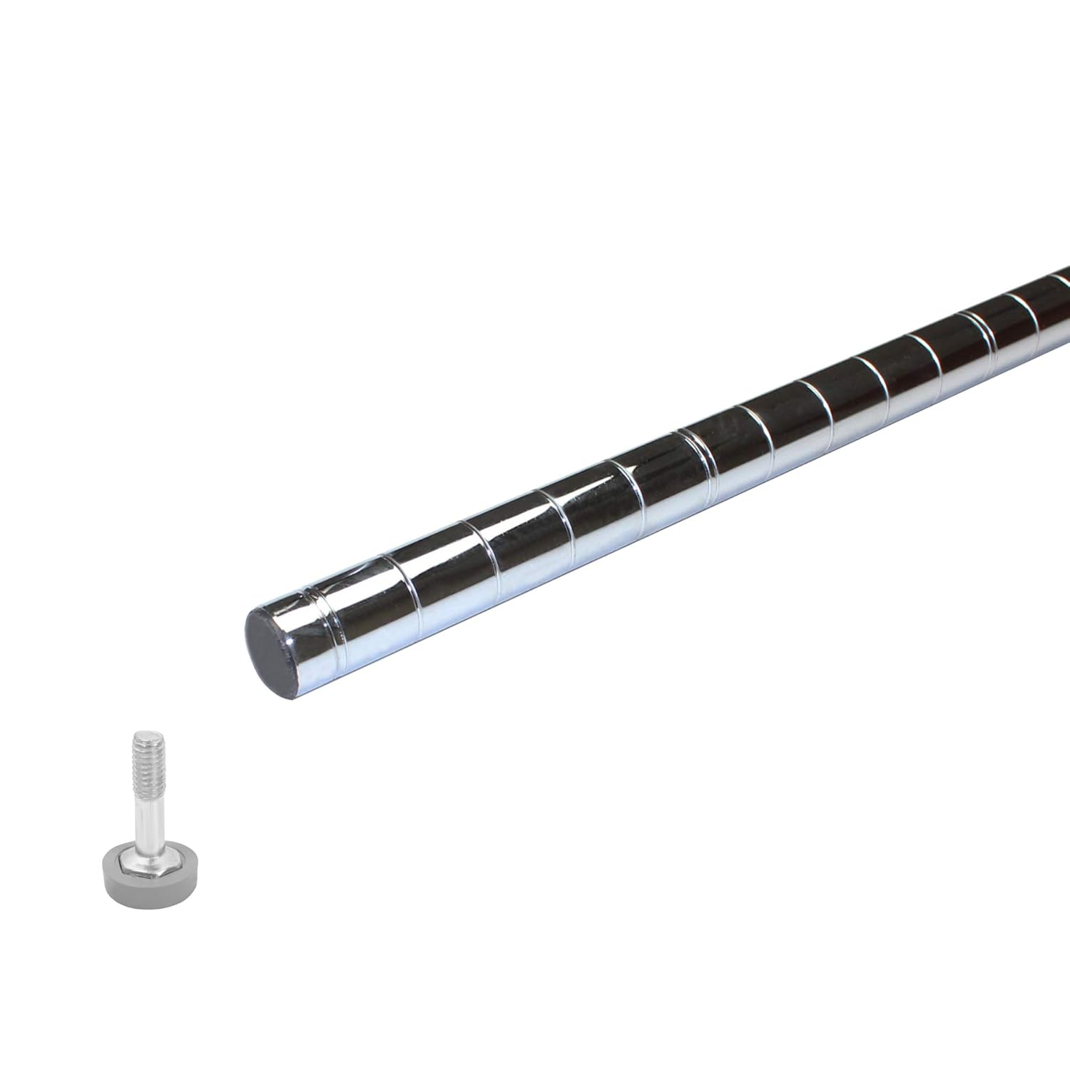 Thunder Group CMPC034 Shelving Post, 34"H, with Leveling Foot, Heavy Duty, Chrome Finish, NSF, Pack of 4