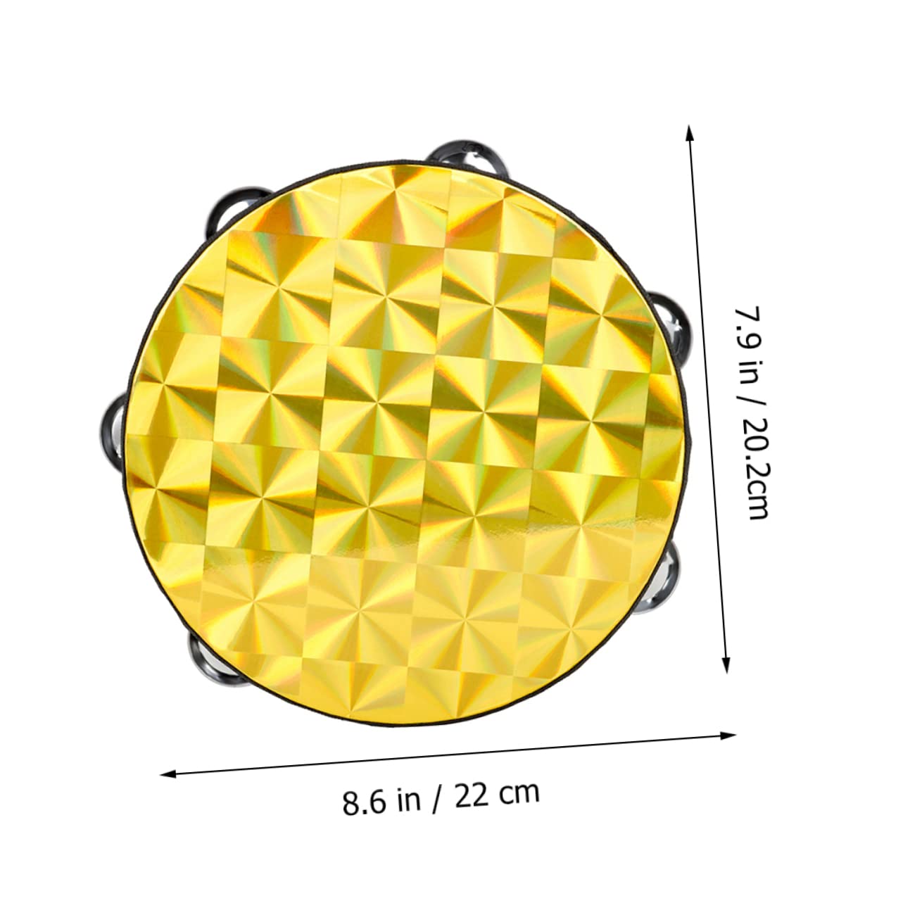 Holibanna Double Row Tambourine Musical Hand Drum for Adults Durable Percussion Instrument with Jingles for Music Education Coordination Development