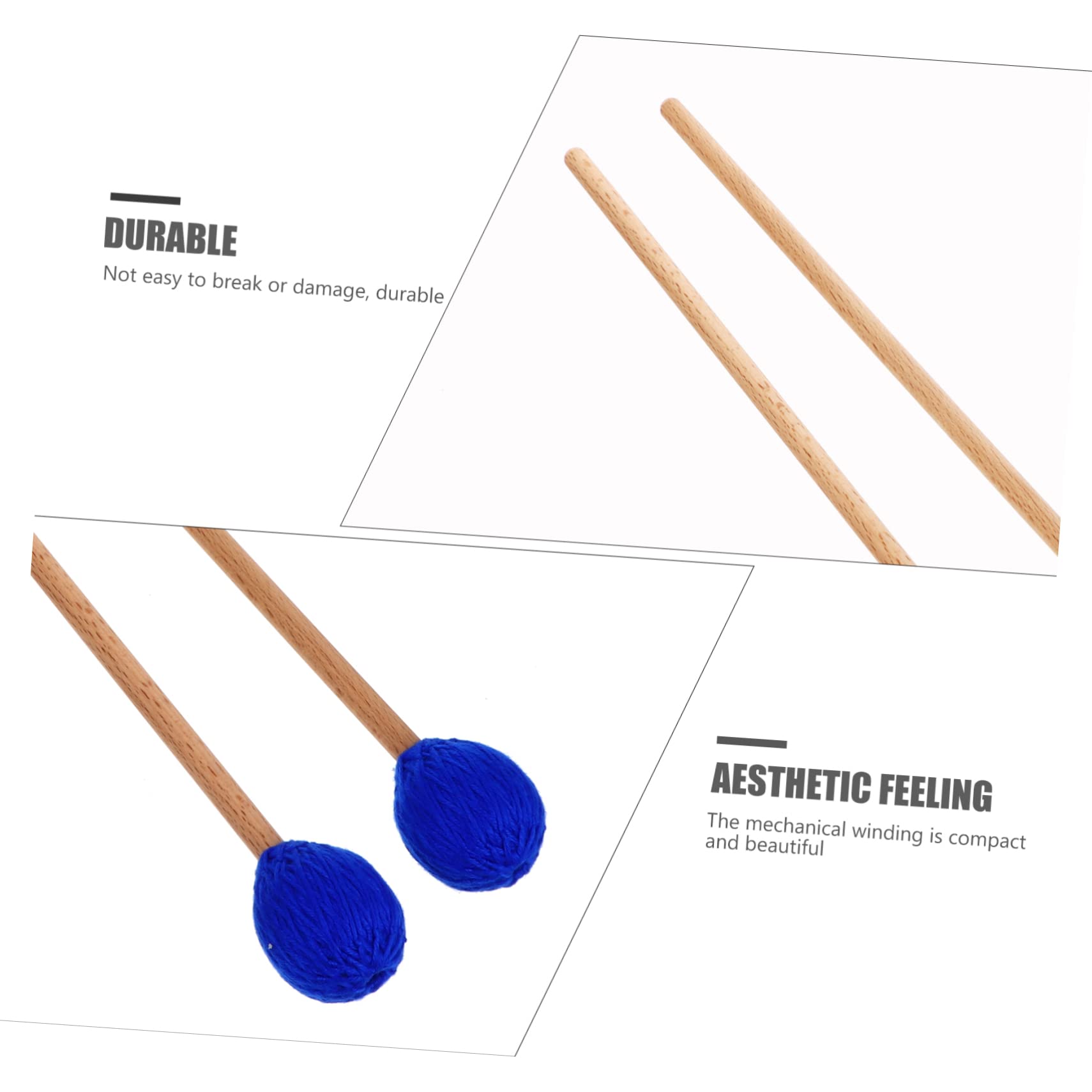 VICASKY 3paare Marimba-mallet Mit Ahorngriff Für Xylophon Und Glockenspiel Für Anfänger Und Profis Sorgt Für Klaren Und Ist Ein Unverzichtbares Zubehör Für Musiker