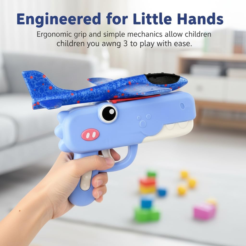 Cute Dinosaur Airplane Launcher Toy, 2026 New Dinosaur Catapult Aircraft, Outdoor Flying Aircraft with Easy-Load Mechanism, Long Flight Distance Gliders, Fun Birthday Gifts & Party Favors (Green)