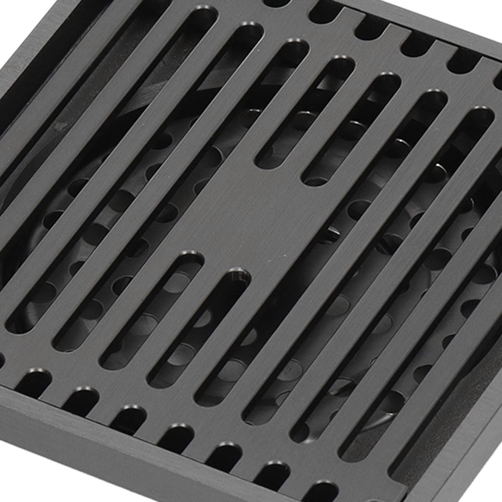 Scarico a Pavimento Quadrato in Acciaio Inossidabile 10.4x10.4 cm per Doccia e Bagno, Griglia di Scarico con Sifone Integrato Antiodore e Antintasamento per Balcone Terrazzo