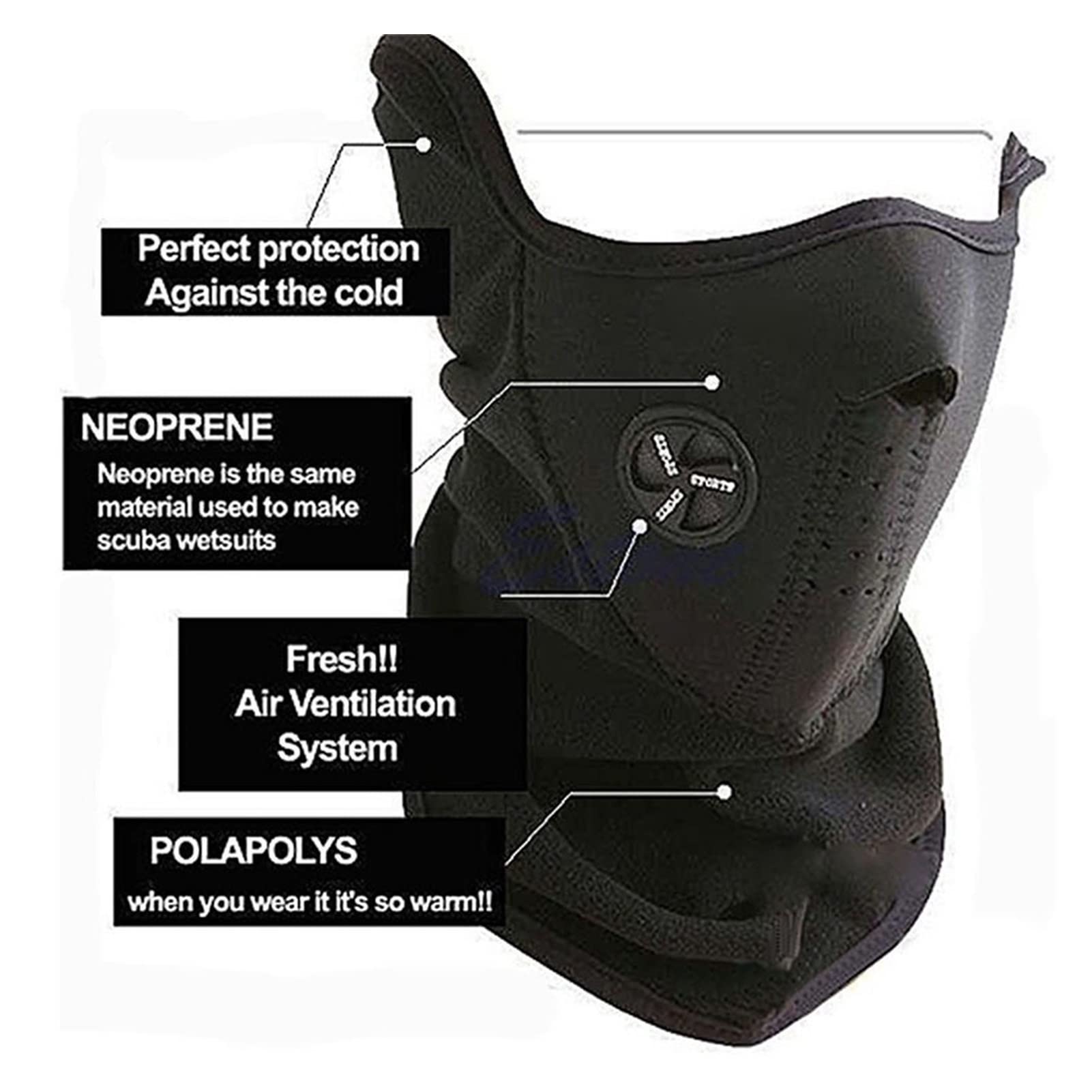 Windproof Fahrradfahrrad Fahrradmaske Ski Snowboard -Außenmasken Staubhals warme halbe Gesichtsmaske Winter Sportmaske