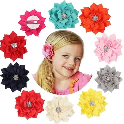 QandSweet Pinzas para el cabello para niña con flores joyas Ms Broche para niñas pequeñas adolescentes mujeres (13 piezas de 3.5 pulgadas de flor)