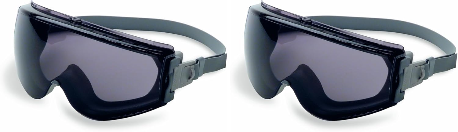 Honeywell Home Uvex Stealth Safety Goggles with Gray HydroShield Anti-Fog Lens, Gray Body & Neoprene Headband (S3961HS) (Pack of 2)
