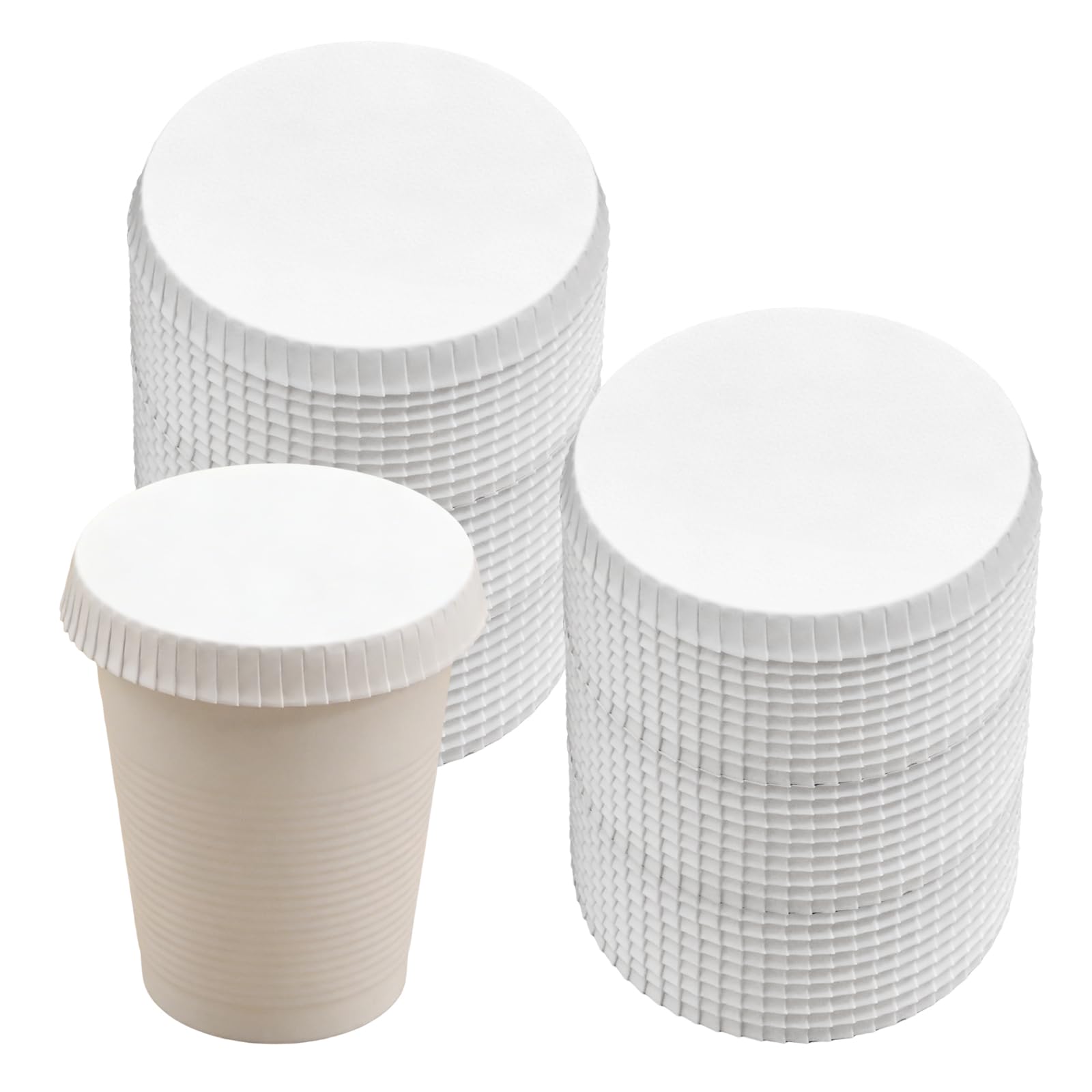 Amazon.com: 100pcs Disposable Paper Cup Cover, 3.54 inches Recycled Drinking  Lid, White Coffee Cup Cover, Hot Cup Lids for Home Kitchen Cafe Parties  Wedding Hotel Bars (Without Hole): Home & Kitchen