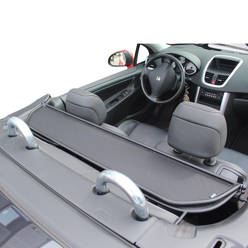 Peugeot Filet Coupe-Vent Compatible 207 CC Noir Filet Anti-remous 100% sur Mesure OEM Qualité Windschott fabriqué aux Pays-Bas