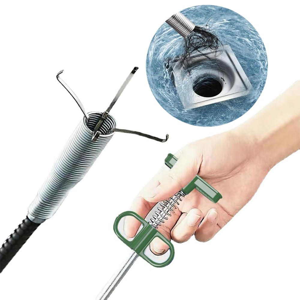 Tappo di scarico, strumento di rimozione dell'intasamento dello scarico per fogne, cucina, bagno, doccia, bagno, bagno, toilette, rimozione dell'intasamento, pinza flessibile (3 metri)