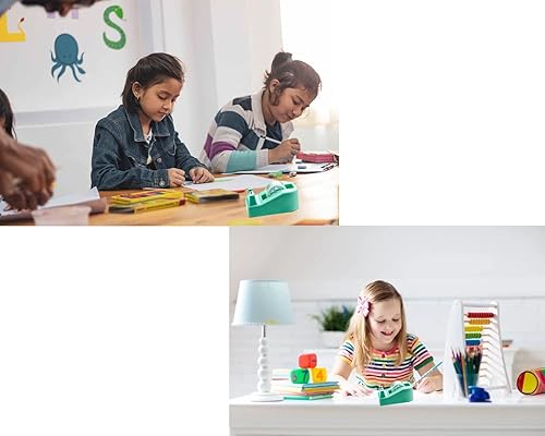 Miniatura 5 de Escritorio dispensador de cinta con 12 rollos de cinta pequeña transparente y lindo dispensador de cinta, repuestos de embalaje, escritorio de cinta