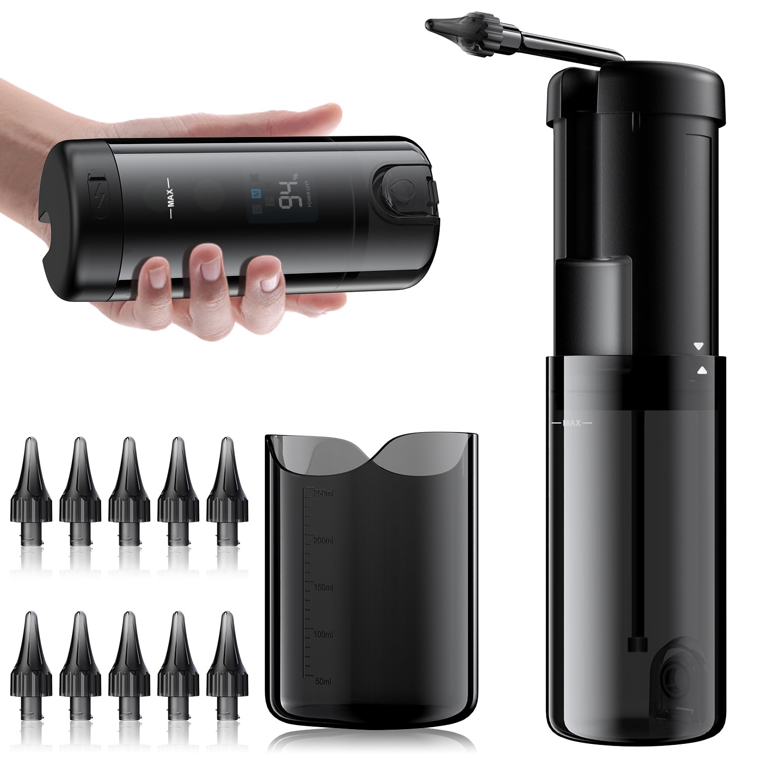 Rimuovi Cerume Pulitore Orecchie Lavaggio Orecchie Doccia Orecchio per Adulti - Pulitore Orecchie Elettrico 5 Modalità Display LCD IPX5 Dispositivo Pulizia Orecchie Ricaricabile Ear Cleaner