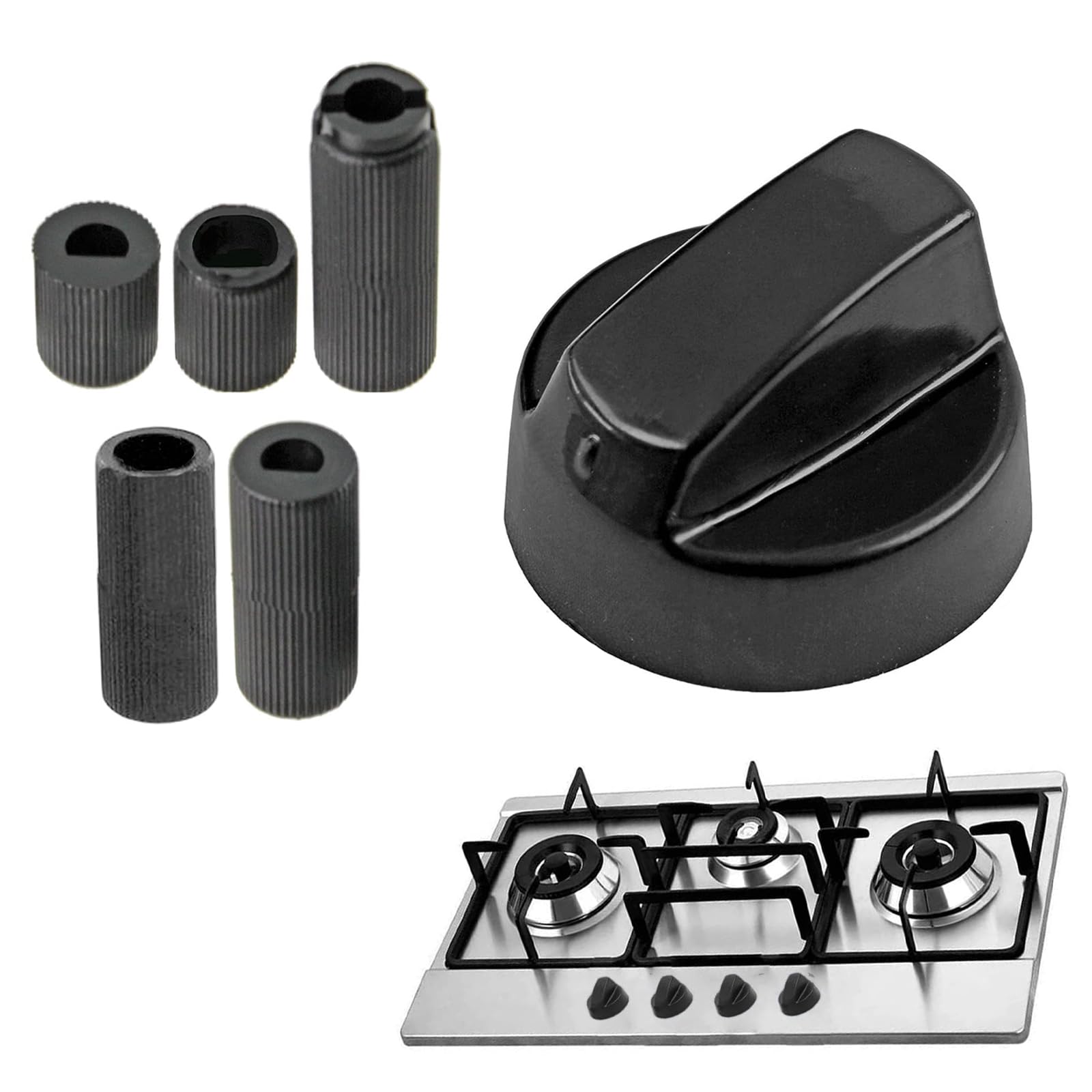 Manopola Fornello Belling Originale 082613643 – Colore Nero, Ricambio Per Cucina A Gas