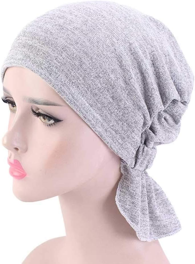 HBJWOV Womens Hijab Stretchy Cotton Hat Turban Hair Caps Cover Hair Loss Scarf Wrap Pre-Tied Headwear Hair Styling
