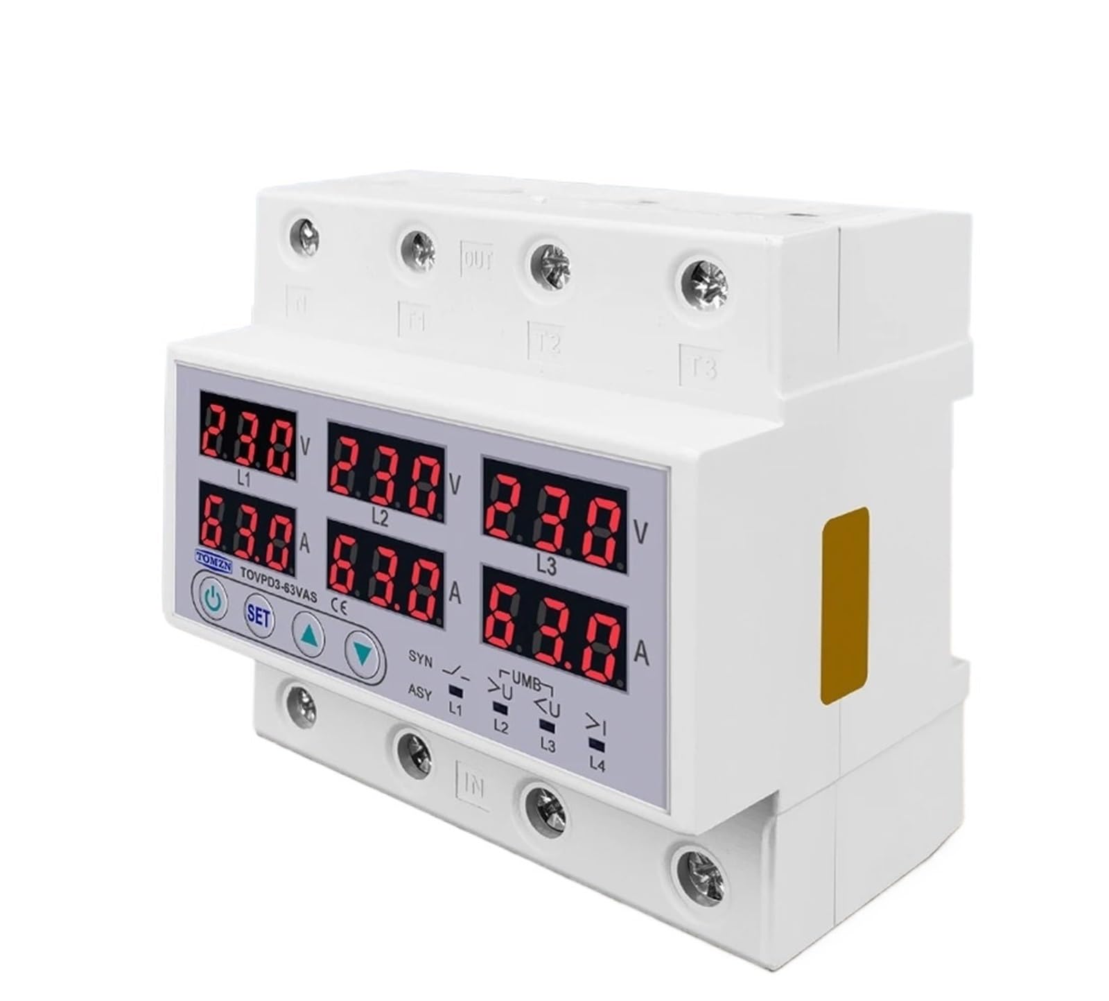 Relais de protection de courant réglable 63A triphasé avec coupure précise 3X220V - 4