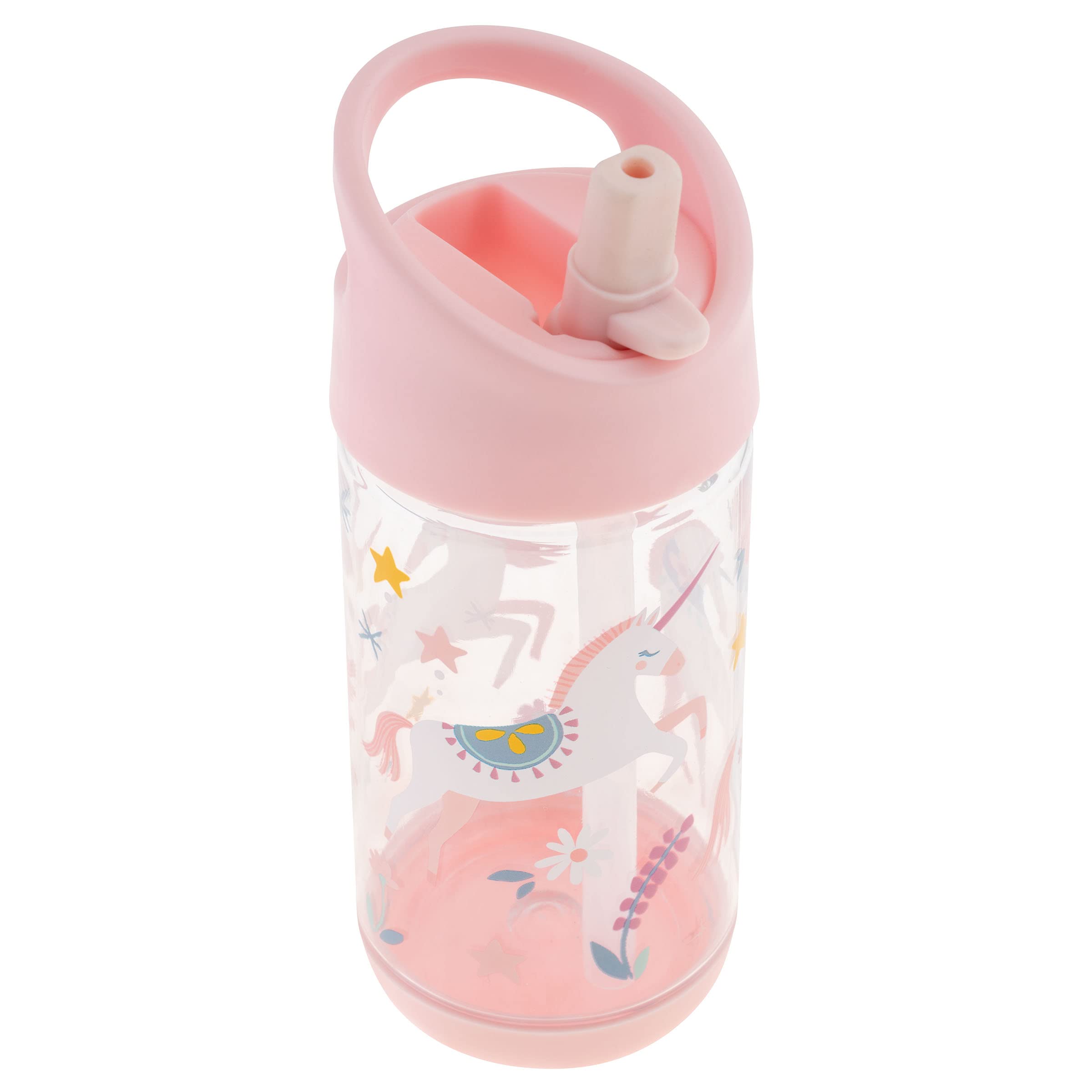 Stephen Joseph Pink Kids Flip Top Bottle, Unicorn