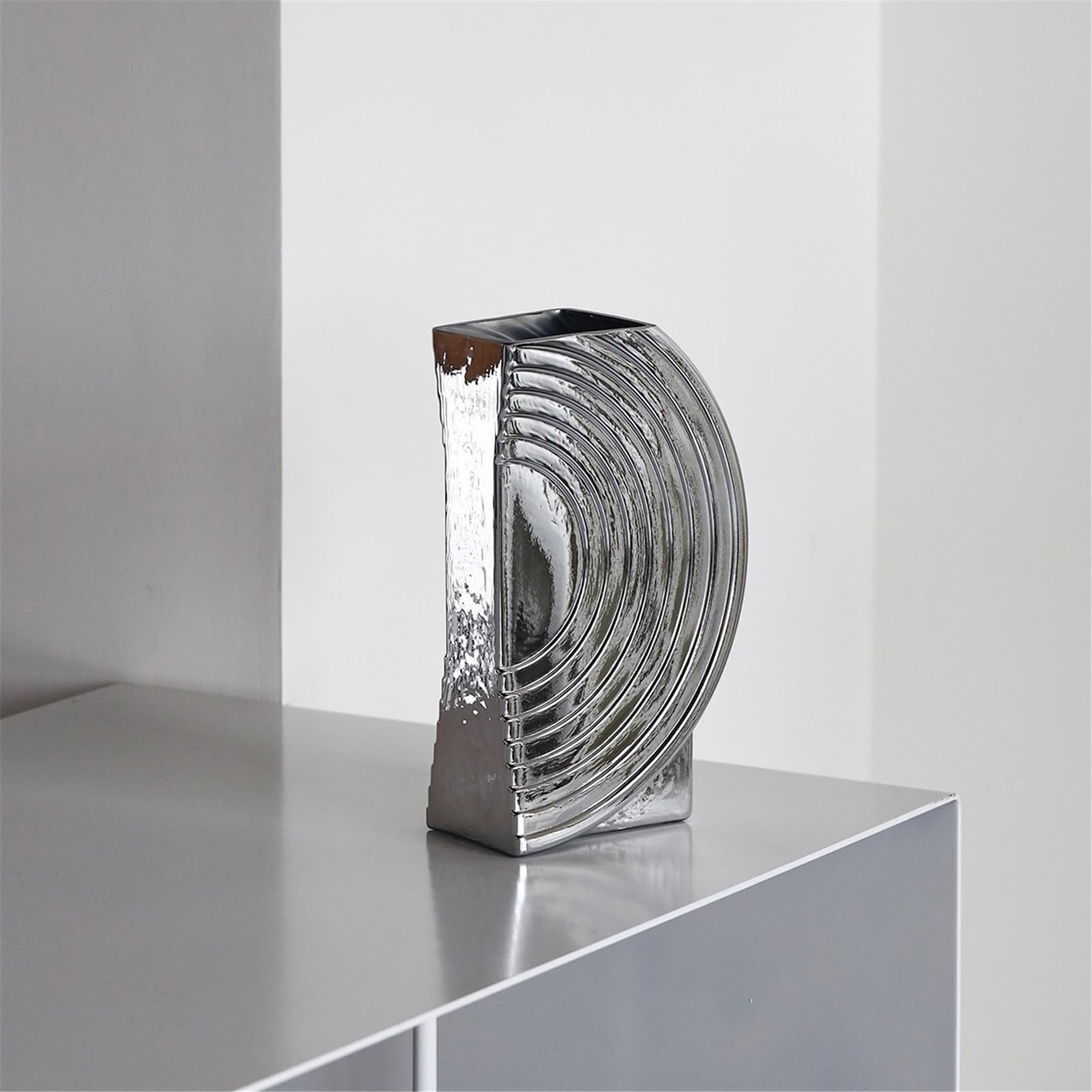 Vase en verre électrolytique de luxe léger Décoration d'intérieur