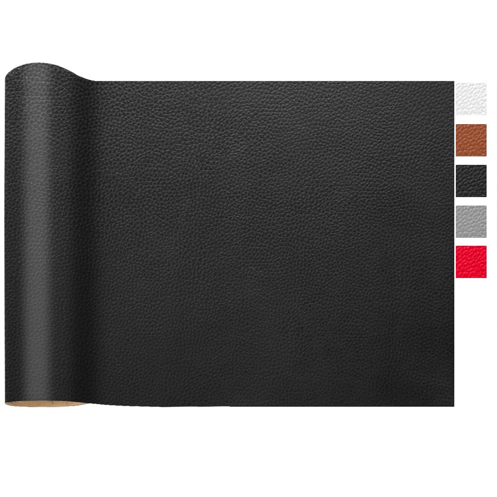 Similicuir noir 500x140cm tissu imitation cuir non adhésif au mètre
