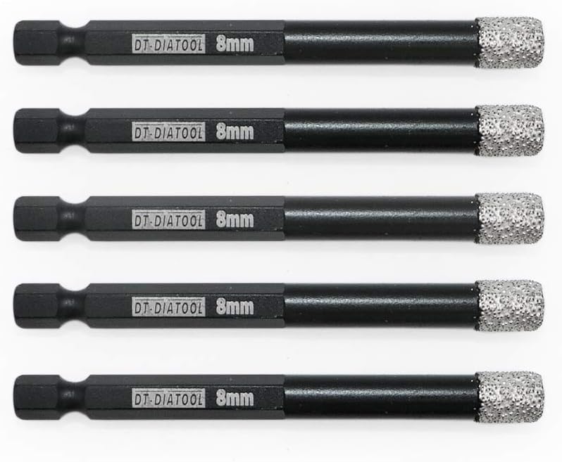 14mm Dry Diamond Drill Bits for Tile Porcelian Marble Granite Brick with 1/4-Inch Hex Shank Pack of 5 by DT-DIATOOL