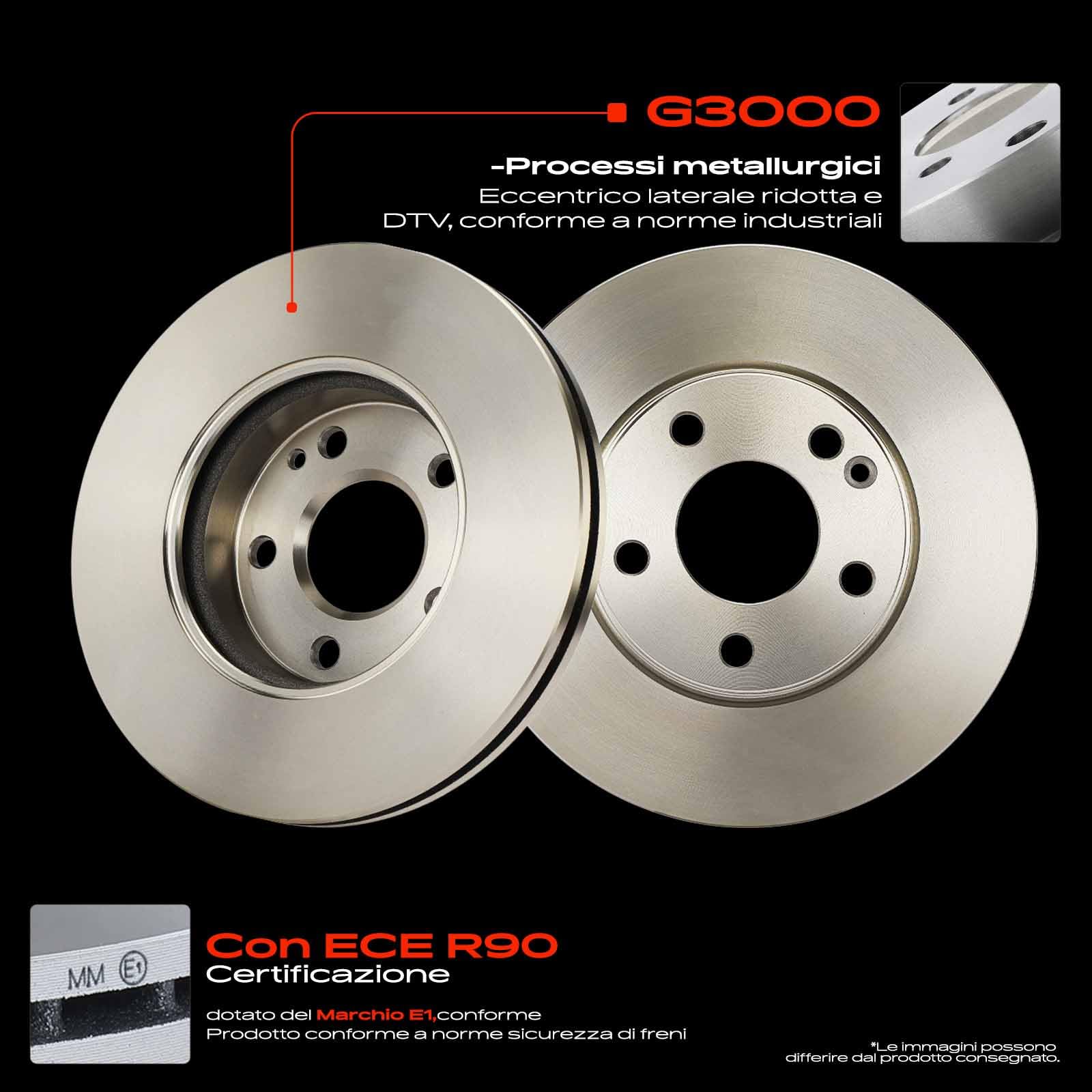 Frankberg Set di dischi freno incl. 2x Dischi Freno Anteriore Ventilato Diametro280mm Compatibile con B-Class W242 W246 Classe A W176 Replace# 2464210012,A2464210012