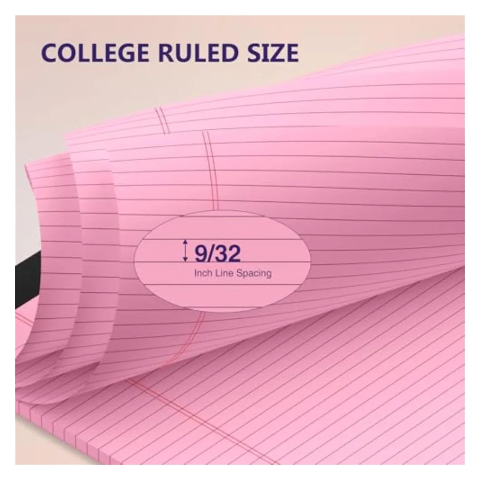 Farbige Notizblöcke, 27,9 x 24,1 cm, liniert, farbige Schreibblöcke, perforiert, 30 Blatt, für Schule, Büro, Zuhause, 5 Stück