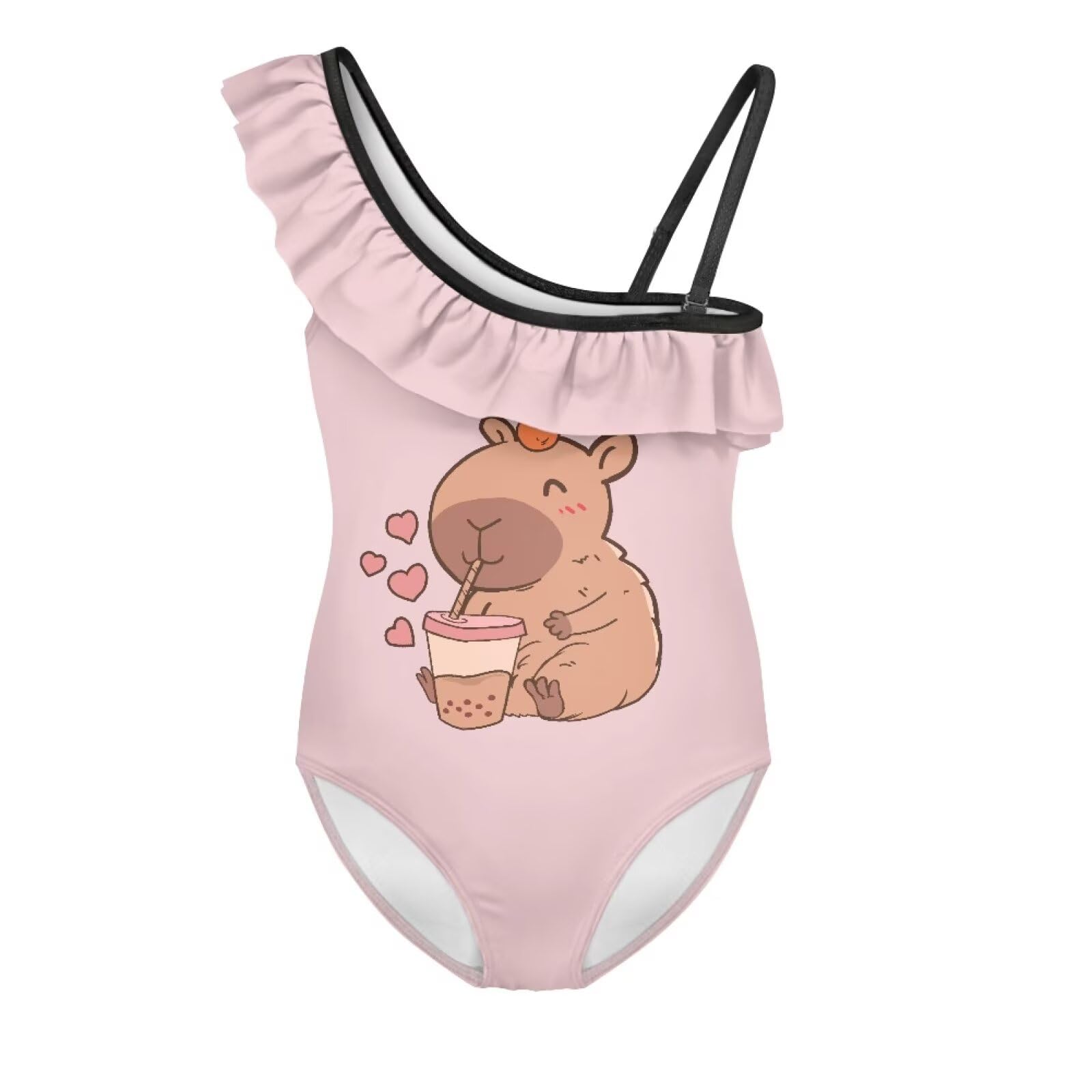 Costume da bagno intero per ragazze, con volant, 1 spalla, costume da bagno intero per adolescenti 2025, costume da bagno atletico estivo età 3-15 anni