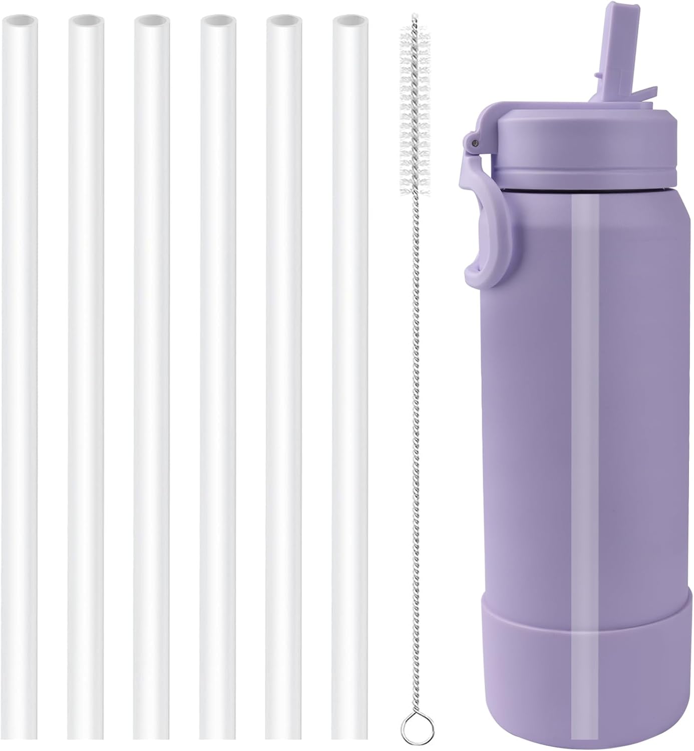 Replacement Straws Compatible with Hydrapeak Sport,Flow,Mini Insulated Water Bottle-6 BPA Free Straws And 1 Cleaning Brush.